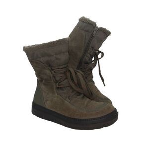 Baretrap Women's Pre-owned Leather, Faux Fur Olive Brown Boots - sz. 6M